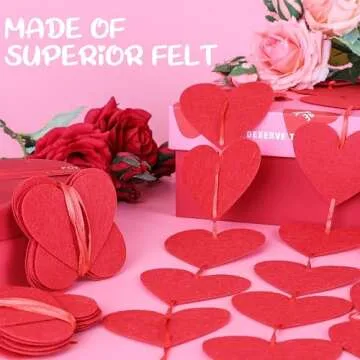 Stunning 40PCS Valentines Day Decor Red Heart Banner