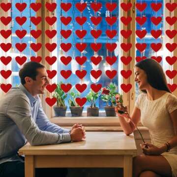 Stunning 40PCS Valentines Day Decor Red Heart Banner