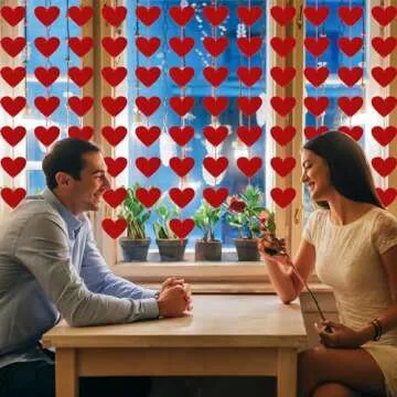 Stunning 40PCS Valentines Day Decor Red Heart Banner