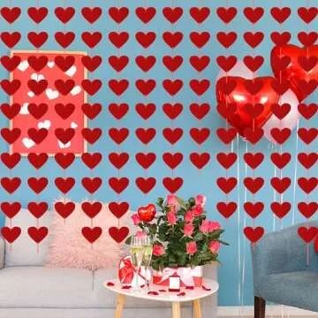 Stunning 40PCS Valentines Day Decor Red Heart Banner