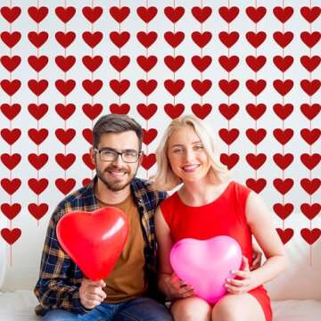 Stunning 40PCS Valentines Day Decor Red Heart Banner