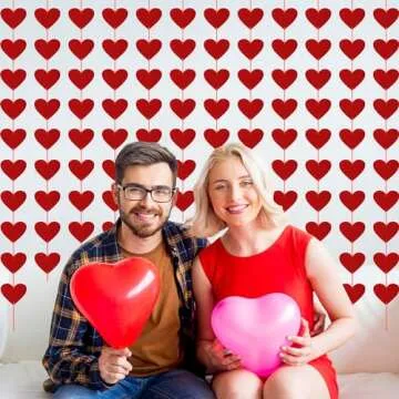 Stunning 40PCS Valentines Day Decor Red Heart Banner