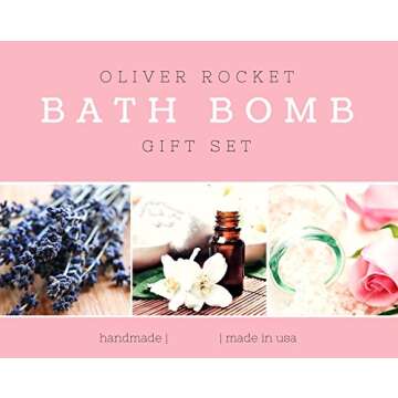 Oliver Rocket Bath Bomb Set, Extra Large 4.5 ounces per Bath Fizzy (Set of 6)
