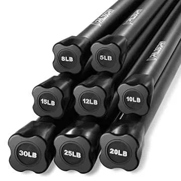 Philosophy Gym Workout Weighted Bar, 30 LB - Padded Workout Body Toning Aerobic Exercise Bar