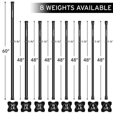 Philosophy Gym Workout Weighted Bar, 30 LB - Padded Workout Body Toning Aerobic Exercise Bar