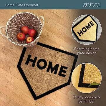 Abbott Collection 35-PFW-SH-1151 Home Plate Doormat, 21" x 22"