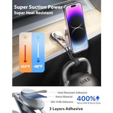 Nycetek Tesla Phone Mount Holder for, [Super Suction Power] Dashboard Magnetic iPhone Car Mount for Tesla Model Y/3/S/X Accessories 2023, Alloy Foldable Car Holder for iPhone Samsung and More