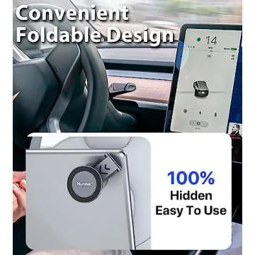 Nycetek Tesla Phone Mount Holder for, [Super Suction Power] Dashboard Magnetic iPhone Car Mount for Tesla Model Y/3/S/X Accessories 2023, Alloy Foldable Car Holder for iPhone Samsung and More