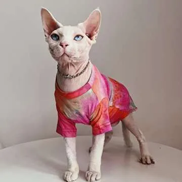 Bonaweite Cat T-Shirt for Hairless Breeds - Rainbow Colors