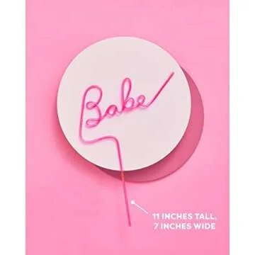 xo, Fetti Bachelorette Party XL Pink Babe Straw Set - 5 pieces | Bridal Shower + Party Decorations | Birthday Party Gift