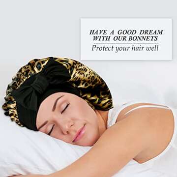 Adjustable Satin Hair Bonnet - 2 Pack for Women