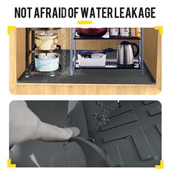 Elegant Under Sink Mats for Kitchen & Bathroom - Waterproof