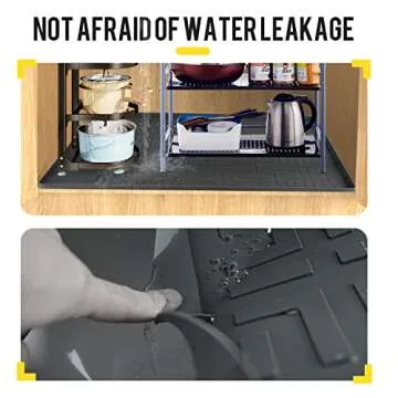 Elegant Under Sink Mats for Kitchen & Bathroom - Waterproof