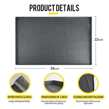 Elegant Under Sink Mats for Kitchen & Bathroom - Waterproof