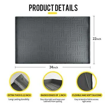 Elegant Under Sink Mats for Kitchen & Bathroom - Waterproof