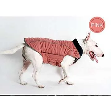 Rantow Reflective Dog Coat Winter Vest Loft Jacket for Small Medium Large Dogs Water-Resistant Windproof Snowsuit Cold Weather Pets Apparel, 6 Colors 7 Sizes (XS, Pink)