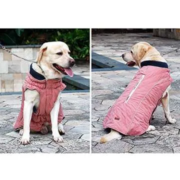Rantow Reflective Dog Coat Winter Vest Loft Jacket for Small Medium Large Dogs Water-Resistant Windproof Snowsuit Cold Weather Pets Apparel, 6 Colors 7 Sizes (XS, Pink)