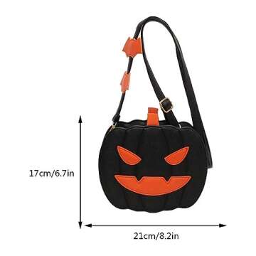 Pumpkin Crossbody Bag Purse Novelty Halloween Devil Shoulder Bag for Women Funny Bat Wing Crossbody Purse
