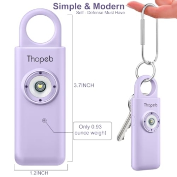 Thopeb–Personal Alarm, Personal Safety Alarm for Women– Extra Loud Siren Birdie Sound – Rechargeable – Self Defense Keychain for College Essentials (Lilac)