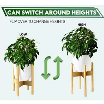 ZPirates Golden Plant Stand for Indoor - Adjustable, for 8 10 12 Inch Planter Pots and Flower Vases - Gold