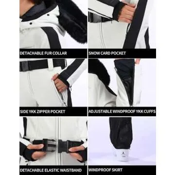 GSOU SNOW Women Ski Suit Waterproof Windproof One Piece