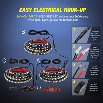 Nilight 60 Inch Bed Light Strip - Bright LED Lighting Solution