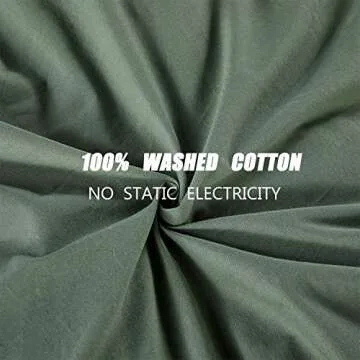 JELLYMONI Green Cotton Duvet Cover Set Queen - Stylish Comfort