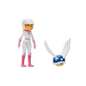 THE SUPER MARIO BROS. MOVIE 5 Inch Action Figure Series 2 Peach Figure in Motorcycle Outfit with Spiny Blue Shell