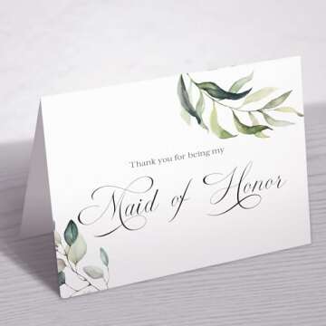 Elegant Greenery Wedding Thank You Cards Set of 10