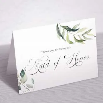 Elegant Greenery Wedding Thank You Cards Set of 10