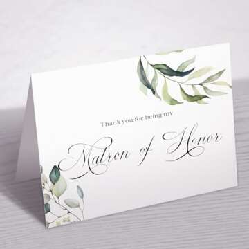Elegant Greenery Wedding Thank You Cards Set of 10