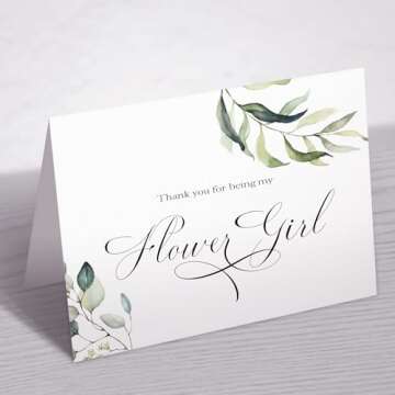 Elegant Greenery Wedding Thank You Cards Set of 10