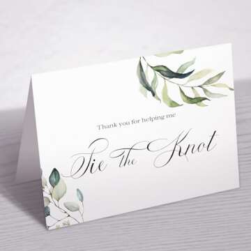 Elegant Greenery Wedding Thank You Cards Set of 10