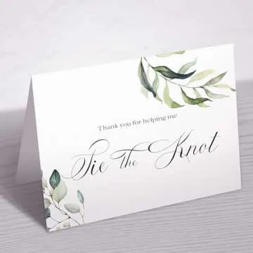 Elegant Greenery Wedding Thank You Cards Set of 10