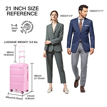 Kono Lightweight Carry On Luggage with Spinner Wheels