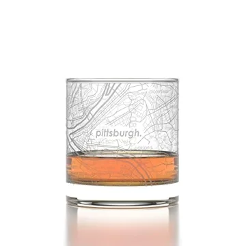 Well Told Engraved Pittsburgh Map Whiskey Glass Gift