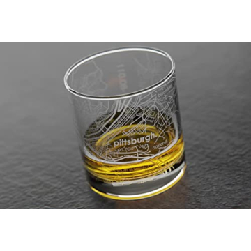 Well Told Engraved Pittsburgh Map Whiskey Glass Gift
