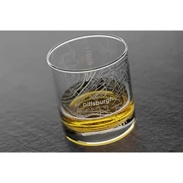 Well Told Engraved Pittsburgh Map Whiskey Glass Gift