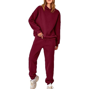 BTFBM Women 2 Piece Sweatsuits Long Sleeve Hooded Pullover Jogger Pants Fall Winter Casual Loose Lou...