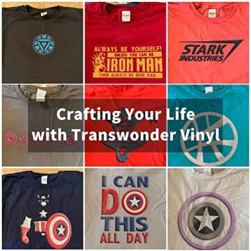 TransWonder Puff-Vinyl-Heat-Transfer - 8Pcs 3D Puff Heat Transfer Vinyl Puff Vinyl for T-Shirts, 12x10" Puff HTV Vinyl Bundle for Cricut Air or Maker