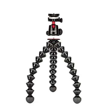 Joby GorillaPod 5K GripTight Mount PRO Kit, Aluminum Flexible Tripod Stand and BallHead 5K with Locking Phone Mount, Easy Landscape or Portrait Mode, Supports up to 5kg (11lb), Black (JB01830-BWK)