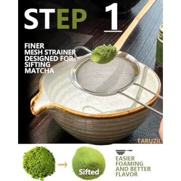 Taruzil Natural Bamboo Matcha Whisk Set - Ideal Gifts