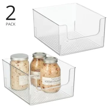 mDesign Modern Organizer Bin Set of 2 for Home Storage