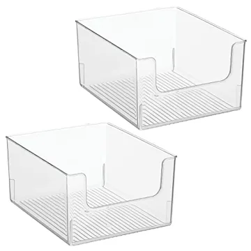 mDesign Modern Organizer Bin Set of 2 for Home Storage