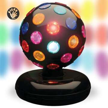 Kicko Spinning Disco Ball LED Lights - 11 inch Dance Light Ball for Indoor Parties - 360 Degree Rota...