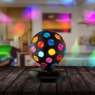 Kicko Spinning Disco Ball LED Lights - 11 inch Dance Light Ball for Indoor Parties - 360 Degree Rotating - Neon Birthday Decorations for Kids and Adults - Colorful 80s Party, Flashing Night Disco Lamp