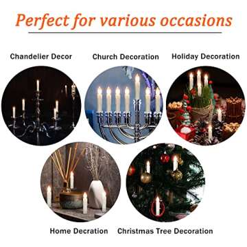 Gedengni Flameless Candle LED Taper Candlesticks 4inches Battery Powered Chandelier Remote Candle Sticks LED Tapered Candles with Clips for Weddings Vigil Menorah Harry Potter,10pcs