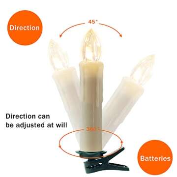Gedengni Flameless Candle LED Taper Candlesticks 4inches Battery Powered Chandelier Remote Candle Sticks LED Tapered Candles with Clips for Weddings Vigil Menorah Harry Potter,10pcs