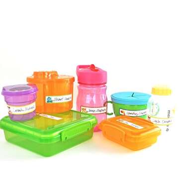 Bottle Labels, Write-On, Self-Laminating, Waterproof Kids Name Labels for Baby Bottles, Sippy Cup for Daycare School, Made in The USA, Dishwasher Safe (Transportation) Boy or Girl