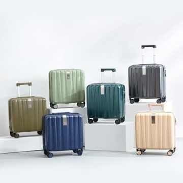 Hanke 16 Inch Underseat Carry on Luggage with Wheels,Small Hard Shell Suitcases for Weekender,Tsa Approved Lightweight Travel Luggage Suitcase for Womem Men,Christmas Gifts for Birthday- Ivory White.